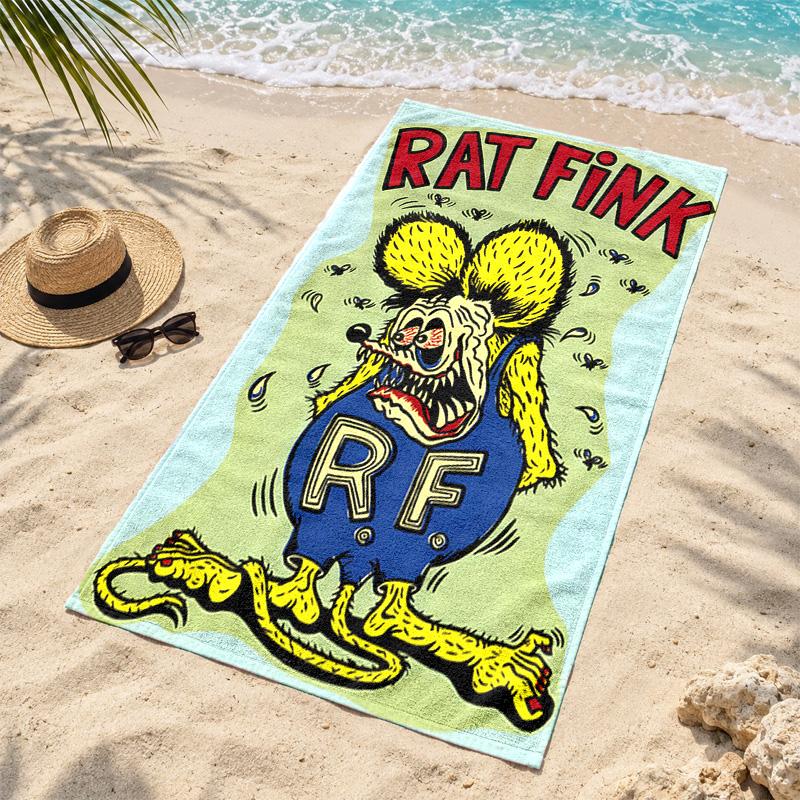 Serviette de plage Rat Fink Séchage Rapide Sans Sable Légère Serviettes de Plage pour Voyage Natation Camping