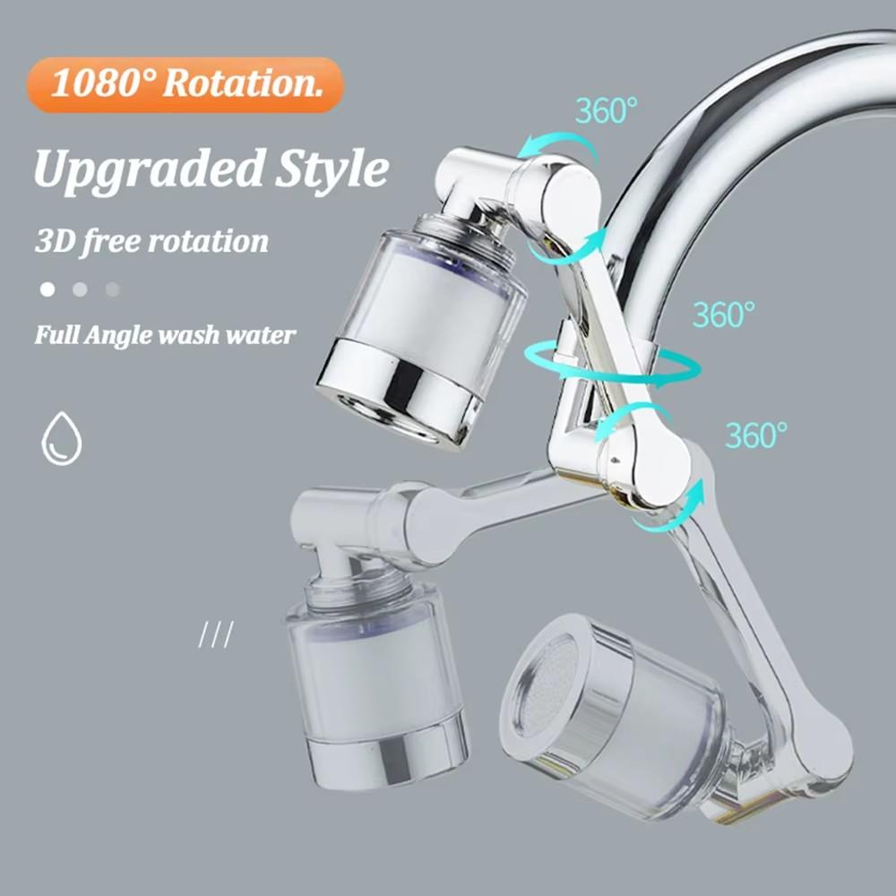 1080° Universal Rotation Faucet Sprayer Head for Washbasin Faucet Extender Splash Bubbler Nozzle Kitchen Tap 22/24mm Adaptor