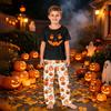 Matching Family Halloween Printed Pajama Set Short Sleeve T-Shirt and Pants for Women and Kids