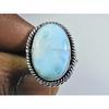 Natural Larimar Pectolite Gemstone 925 Solid Sterling Silver Ring Size US-7 PG-123