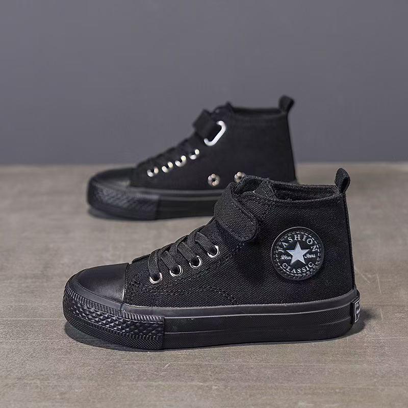 Kids' High-Top Canvas Shoes: Korean Style Spring Shoes for Boys and Girls