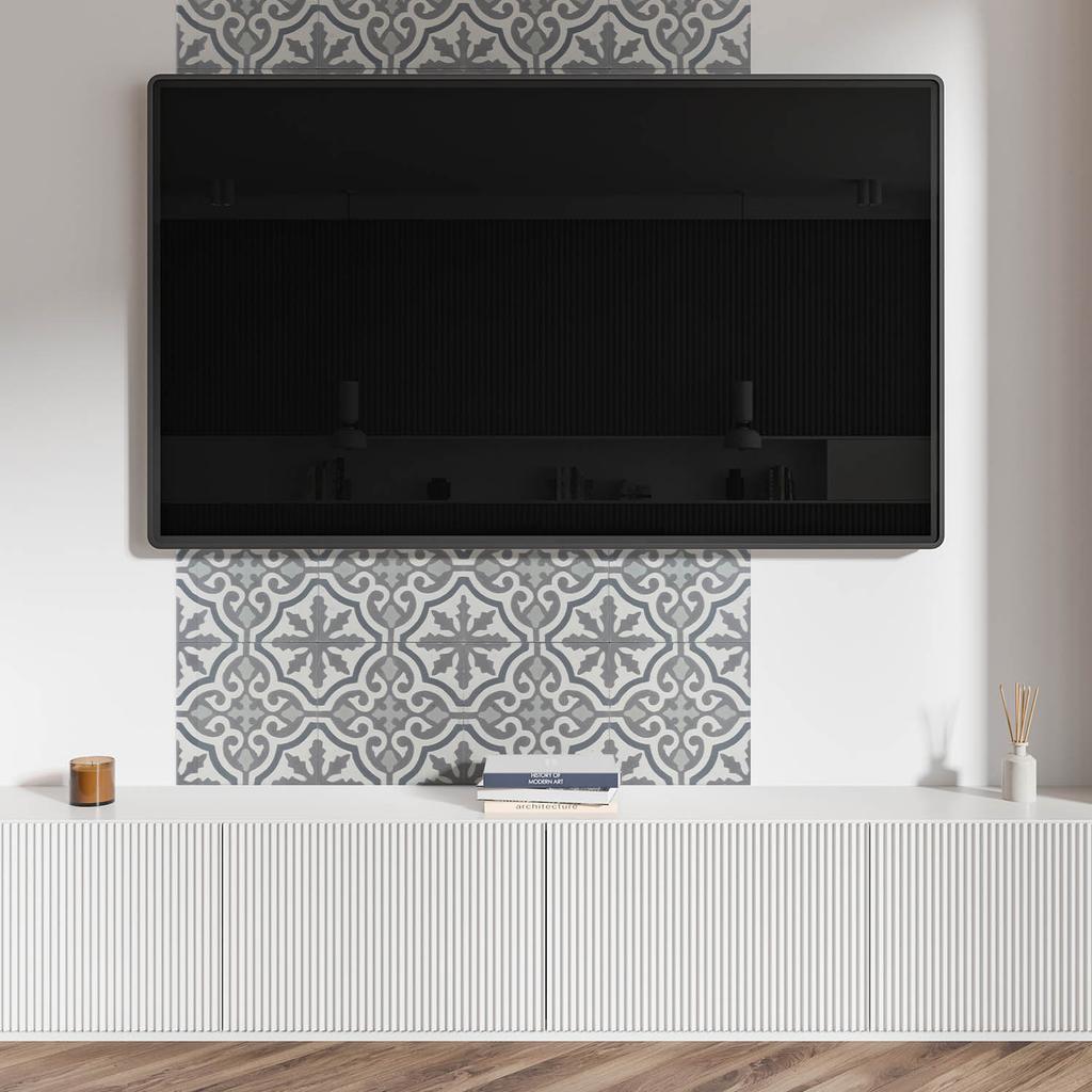 Dekoracyjny Panel Winylowy Na Ścianę Z Nadrukiem 100X50 Cm Wzór Mozaiki Z Ornamentami