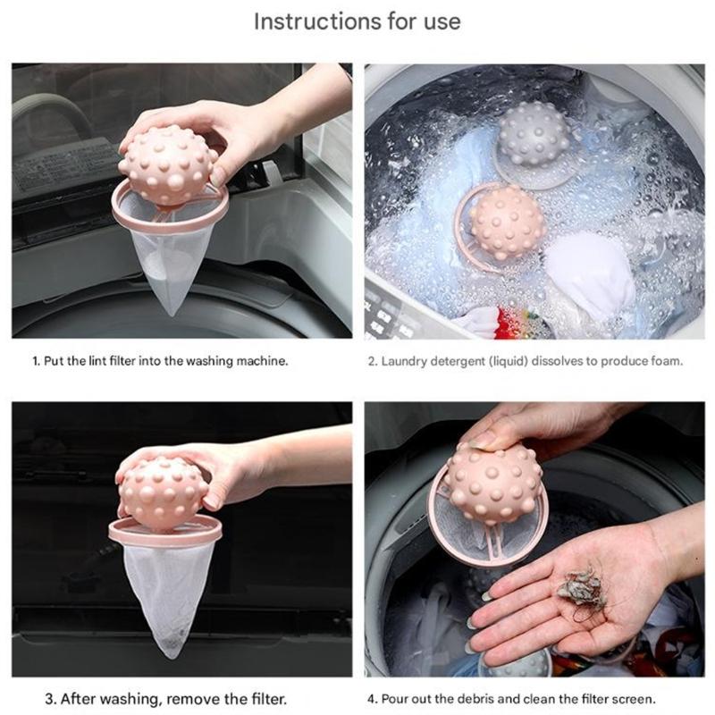 3PCS Laundry Hair Filter Ball Easy to Use Pet Lint Remover Hair Catcher for Washing Machine Household Washer Essential