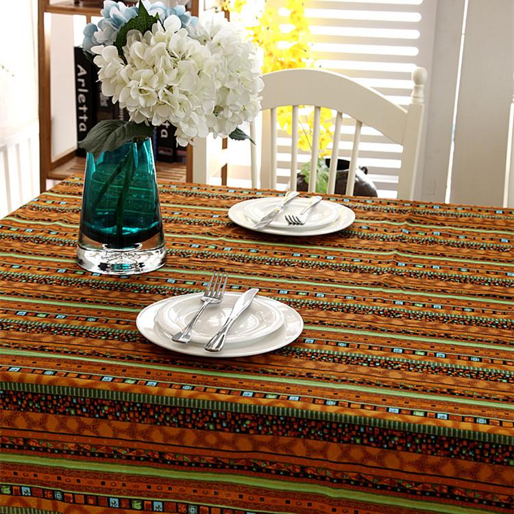 South East Asia Famous Bronzing Striped Cotton And Linen Lace Tablecloth Coffee Table Tablecloth Table Cloth