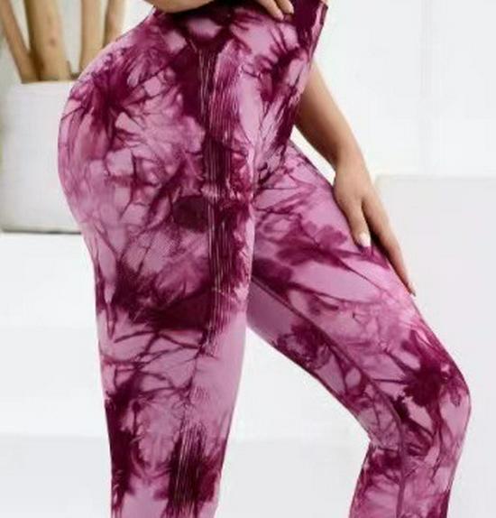 Seamless Tie-Dye High Waist Yoga Leggings - Butt Lift & Tummy Control