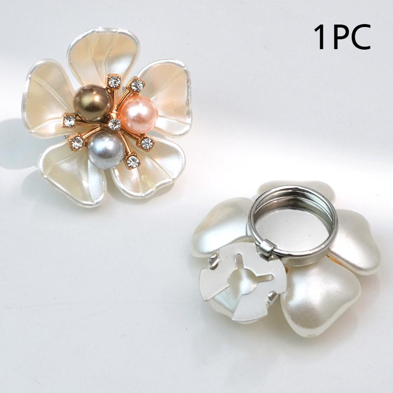 1PC Jewelry Pearl Five-petal Flower Shape Gift Accessories Exquisite Button Cover Wedding Cufflinks Elegant 32/29x17mm