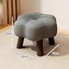Wooden Low Stool Luxury Flower-Shaped Solid Wood Ottoman Sturdy Durable Seating Bench for Living Room Long-Time Sitting