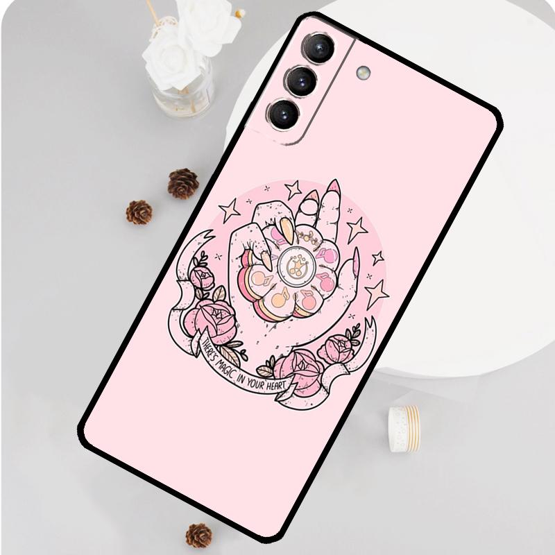 Girly Pastel Witch Goth Pattern Phone Case For Samsung Galaxy S25 S26 Ultra S20 S21 S22 S23 S24 S10 Plus S25 FE Funda Cover