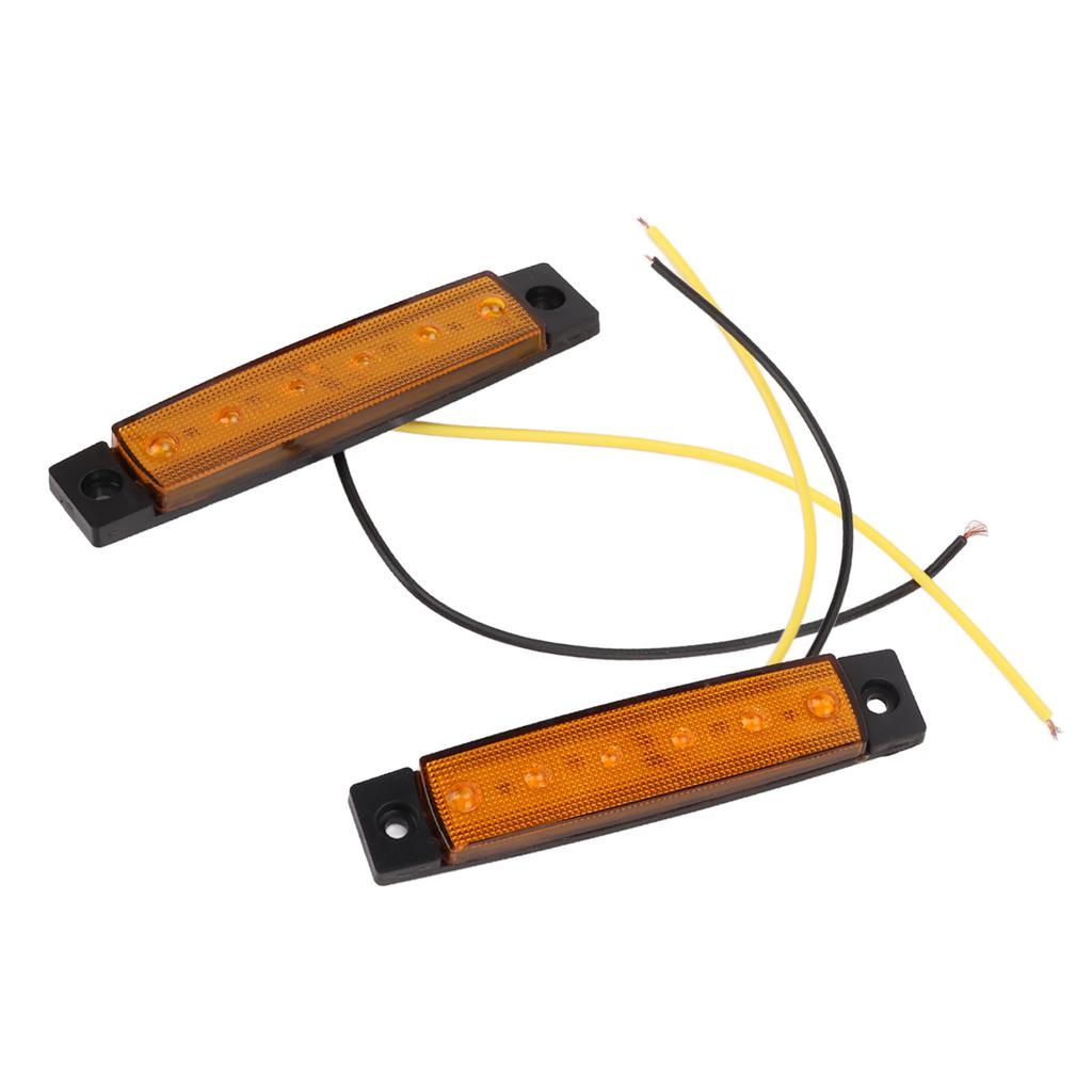 10PCS 6LEDs Side Marker Lights Amber Lighting DC12V IP68 Waterproof Multiple Purpose for Trucks
