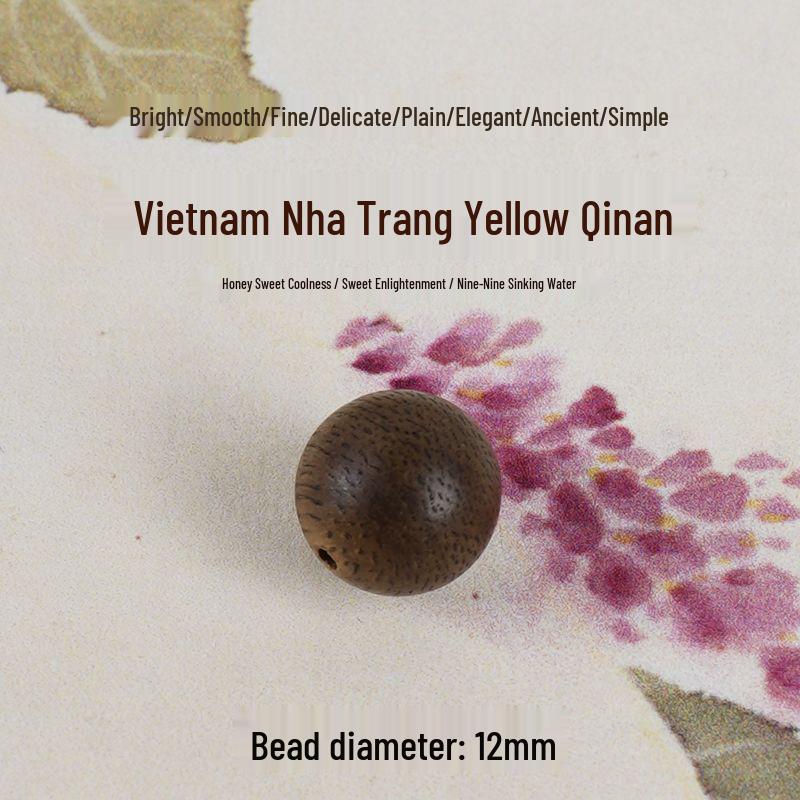 Genuine Nha Trang Yellow Qinan Agarwood Bead for DIY Incense, Prayer Bracelets, and Handmade Accessories.