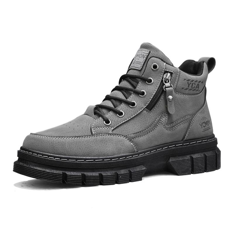 Men's boots four seasons high-top Joker thick-sole casual boots soft-sole non-slip sports outdoor boots fashion youth work boots