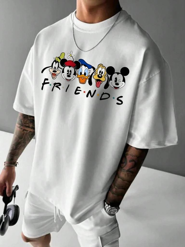 Hot Sale Disney Cartoon Castle Co Branded Printed T-shirt 2026 Men Women Summer New Harajuku Streetwear Fashion Large Loose Casual Short Sleeve Top