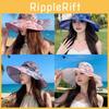 Polyester Sun Hat For Women With Wide Brim Uv Protection Summer Beach Sunshade Hat For Outdoor Activities