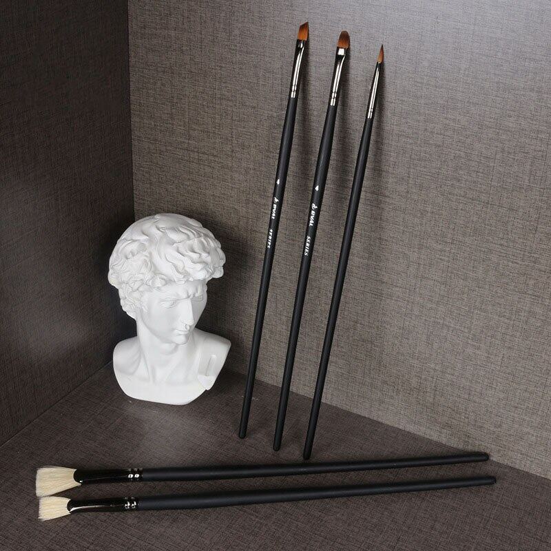 JOWOART Set 10 buc Pensule Multifuncționale Negre pentru Pictură, Păr de Porc, Pensule pentru Vopsea în Ulei, Artă Plastică, Păr de Nailon, Pensule pentru Vopsea în Ulei, Acuarelă