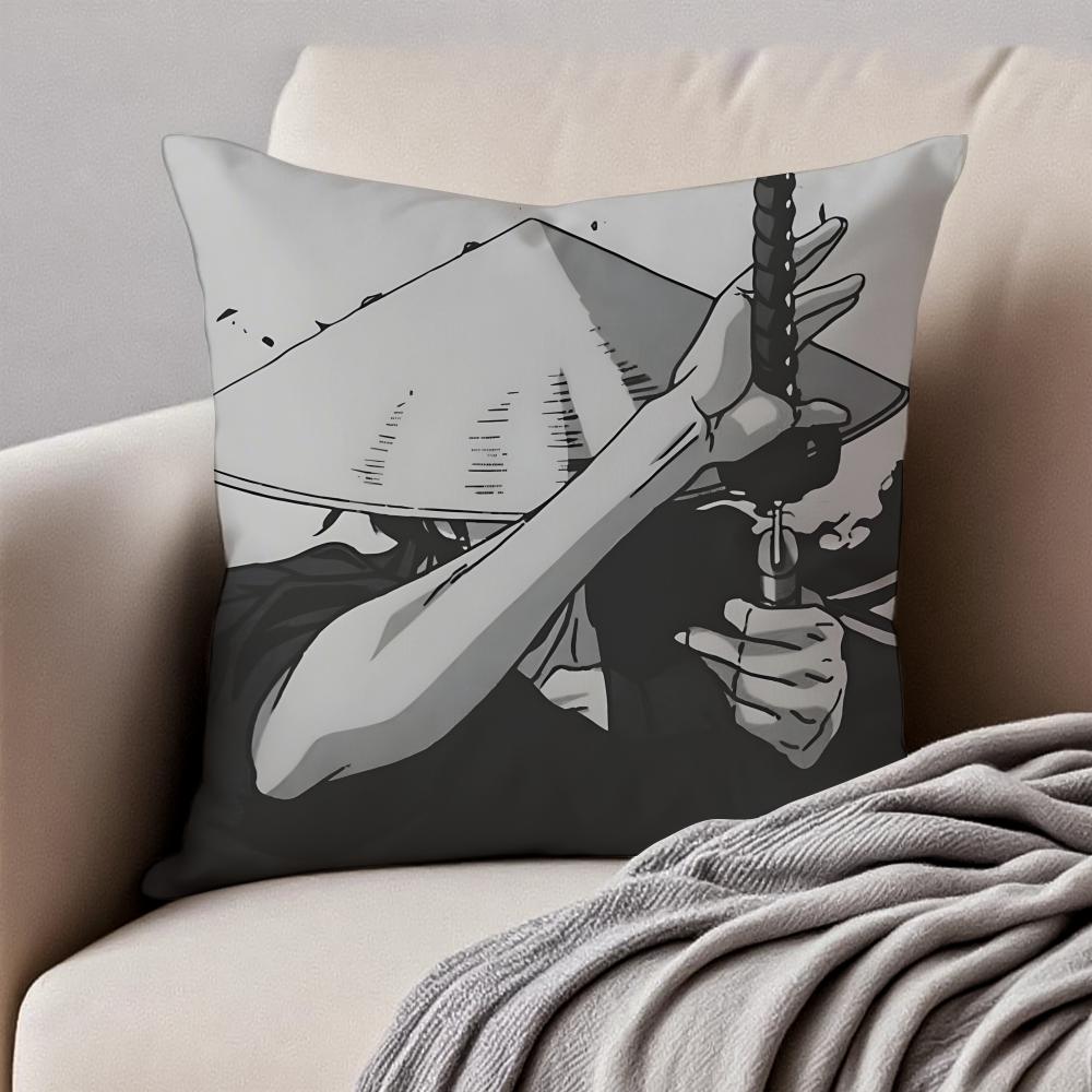 Nn-Ninja Scroll Pillow Samurai Anime Cushion Cushion Cover Pillowcase Anti-Dustmite Invisible Zipper Short Plush Sofa Cushion