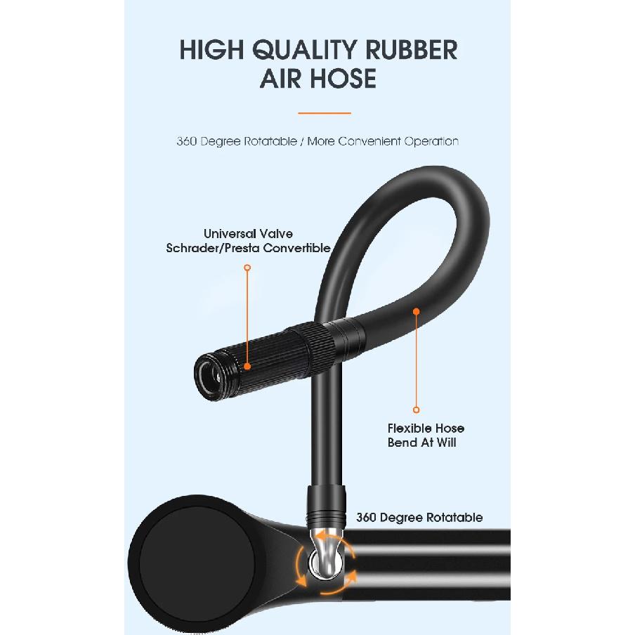 WEST BIKING High Pressure Pump 320psi for Rear Shock Suspension Fork Bicycle Tire Pump Schrader Valve for Mountain Road Bikes