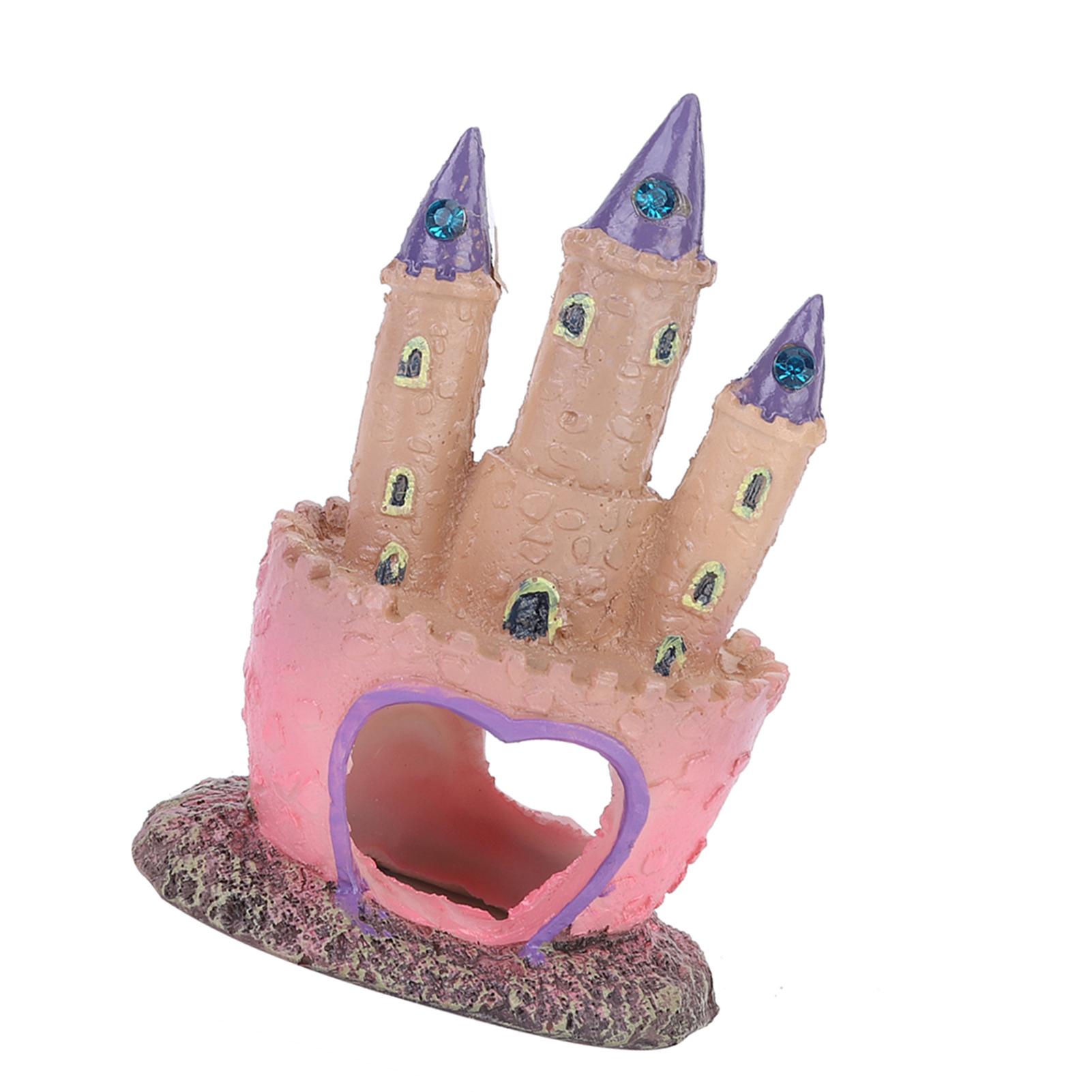

Resin Cartoon Castle Shape Ornaments Landscape Decoration for Aquarium Fish Reptiles Tank