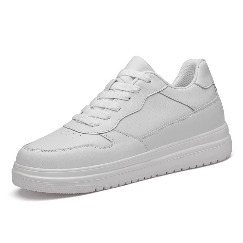 

887 Thick-Soled Men S And Women S Shoes Inner Height-Increasing Board Shoes, Small White Shoes, Muffin Shoes, Spring Low-Top Cowhide Surface Sports 36 белый