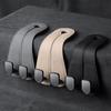 2 Pack KAFANLIN Car Headrest Hooks For Purses And Bags Cute Leather Car Seat Back Head Rest Double Hooks For Bags Cute Pink Beige Car Accessories