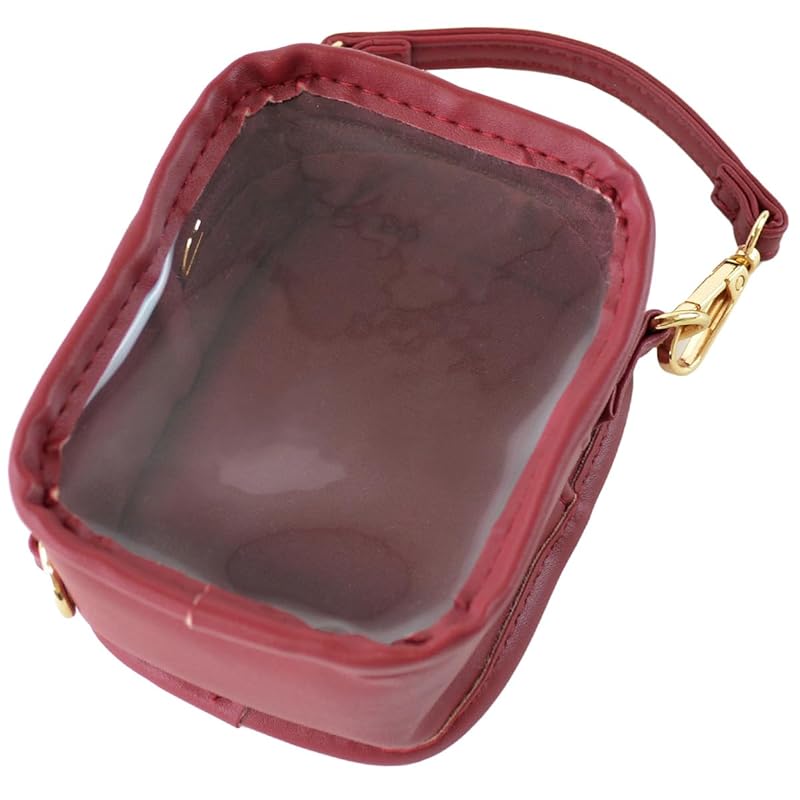 

[AppelToi] red pouch mini pouch sewing pouch stuffed animal pouch 2way With strap Vertical and horizontal clear stuffed toy Carry it around carry