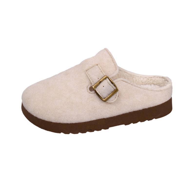 Foreign trade explosion Winter women's thick-soled fluffy slippers women's outer wear bag head cotton slippers fashionable and comfortable retro Bir
