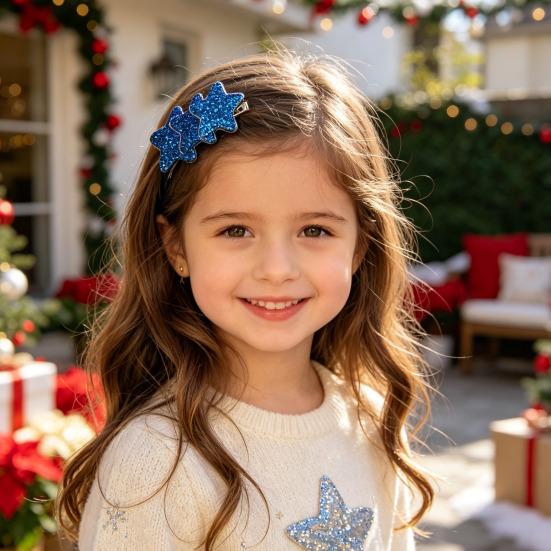 Girl Hairpin Sparking Sequins Star-Shaped Design Lightweight Hair Clip Easy One-Handed Operation Stable Clamping Non-Slip Hair Accessory
