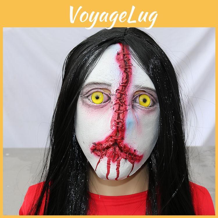 Long Hair Ghost Face Cosplay Mask For Halloween Haunted House Escape Games