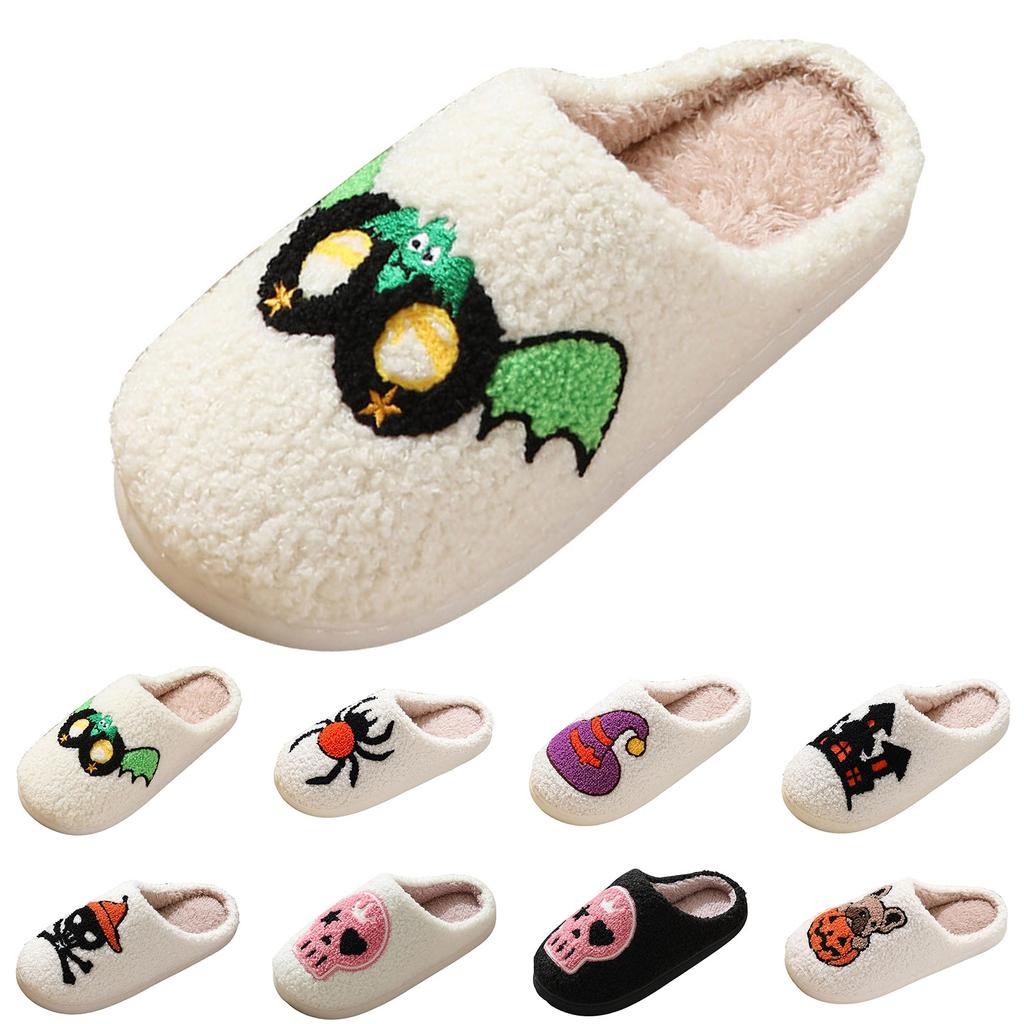 Halloween Women's Cotton Slippers Fashionable And Casual Closed Toe Slippers For Home Outdoor Wear Womens Home Slippers