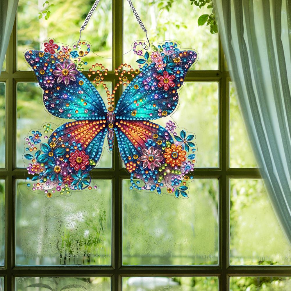 Double Sided Acrylic Owl Diamond Painting Hanging Pendant 5D DIY Diamond Painting Dots Pendant for Wall Window