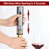 Electric Wine Opener with Automatic Corkscrew & Foil Cutter – Rechargeable Type-C Corkscrew Bottle Opener for Home, Kitchen & Party, Black,1 Pack