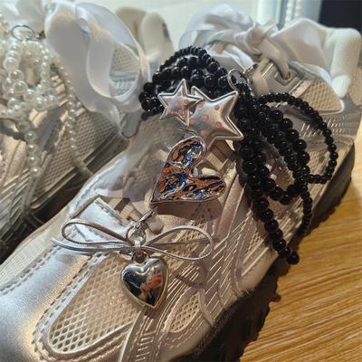 Abalorios para cordones de zapatillas para niña, lazo de perlas, oso, decoración de zapatos, Y2K, dulce, premium, decorativo, abalorio para zapatos, accesorios para cordones
