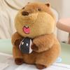 High-Quality Marmot Beaver Hug Food Animal Stuffed Toy Adorable Xmas Birthday Gift Cuddly Lifelike Groundhog Capybara Plush Gift