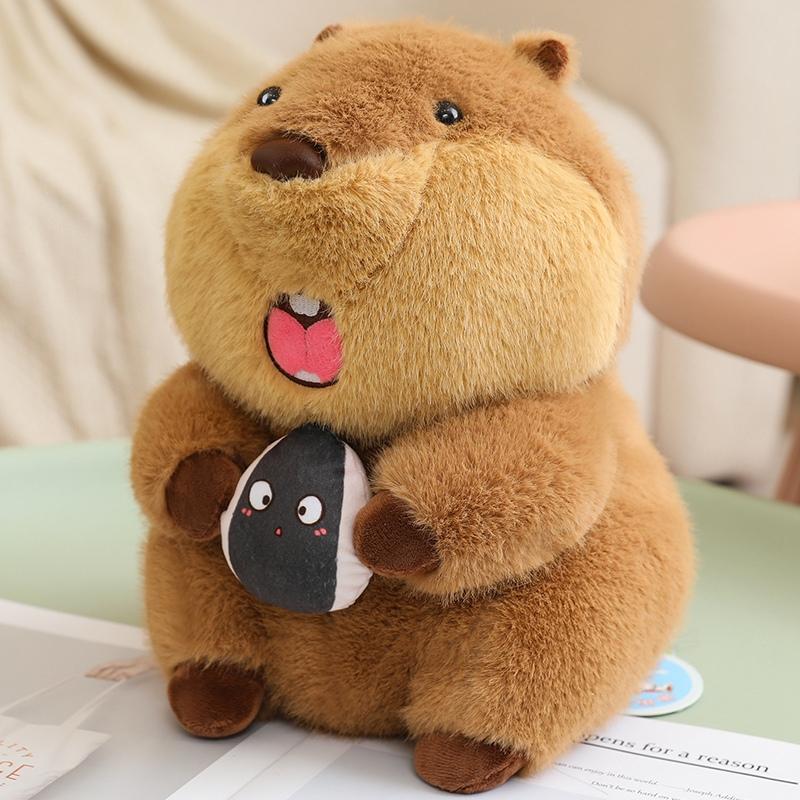High-Quality Marmot Beaver Hug Food Animal Stuffed Toy Adorable Xmas Birthday Gift Cuddly Lifelike Groundhog Capybara Plush Gift