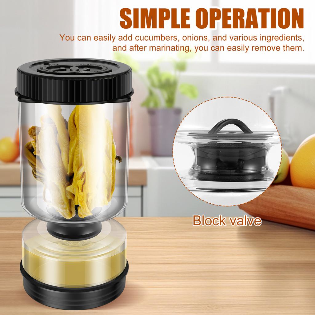 Pickle Hourglass Jar Glass Pickle Flip Jar Sealed Pickle Juice Separation Container Tools with Double Timers Kitchen Gadgets