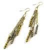 Les Trésors De Lily [P0119] - Designer Earrings 'Kilimanjaro' Gold Gray