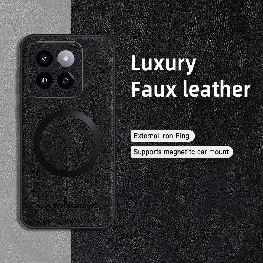 Shockproof Magnetic Phone Case For Xiaomi 14 13 12S Ultra 12 11 Lite 5G 12X 12S 11T 13T Pro Vintage Classic Leather Matte Cover
