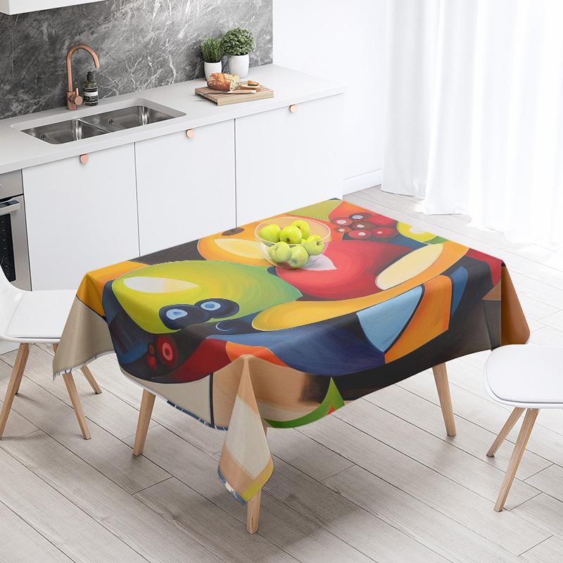 Tischdecke mit Lebensmittelmotiv, wasserdicht und ölabweisend, nordischer Stil, Küchentischdecke, moderne Heimdekoration