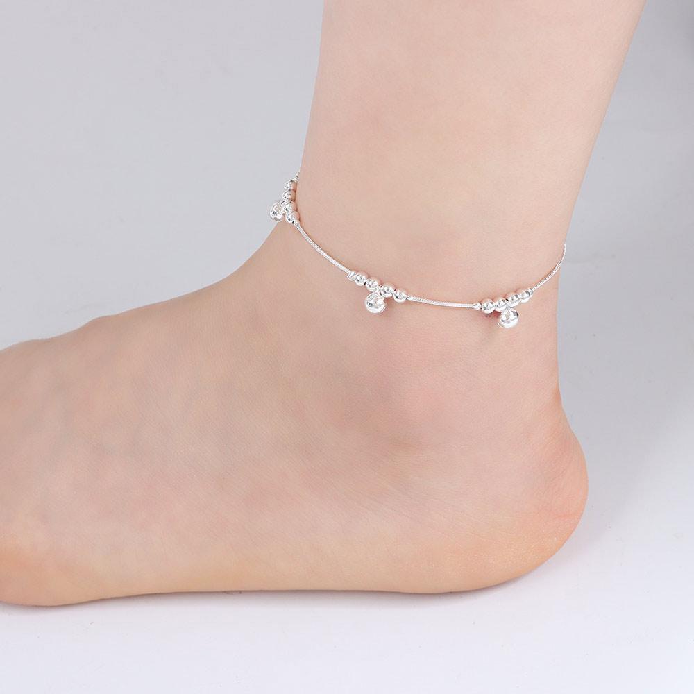 New Fashion Jewelry Bells Bead Foot Anklet Silver Plated Chain Ankle Bracelet
