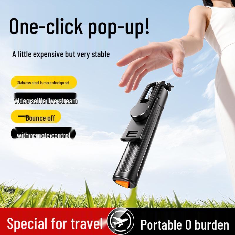 Universal Portable Selfie Stick Tripod for Phone and Camera X1 Black - 1m + Bluetooth Remote