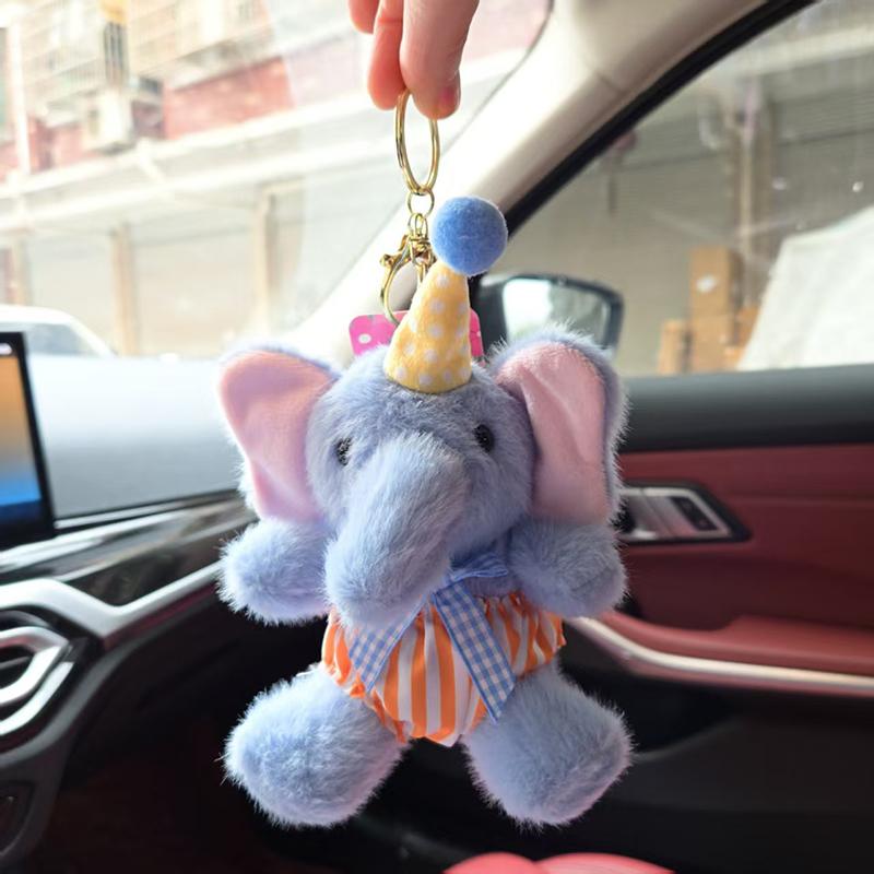 

Cute Animals Elephant Plush Doll Toy Pendant Keychain Backpack Hanging Ornaments Gifts as the picture