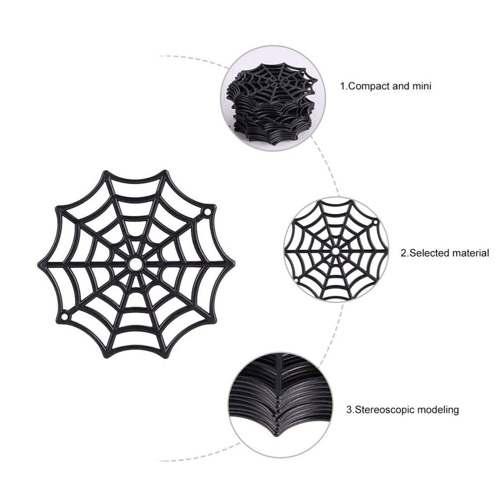 20 Pcs Spider Web Felt Coasters Plastic Coasters Horror Decor Fashion Gifts