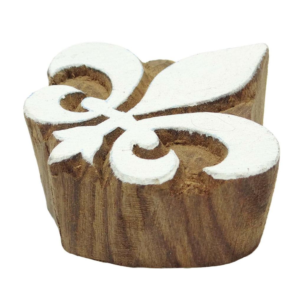 Indian Wooden Wood Printing Block French Symbol Stamp Decorative Block