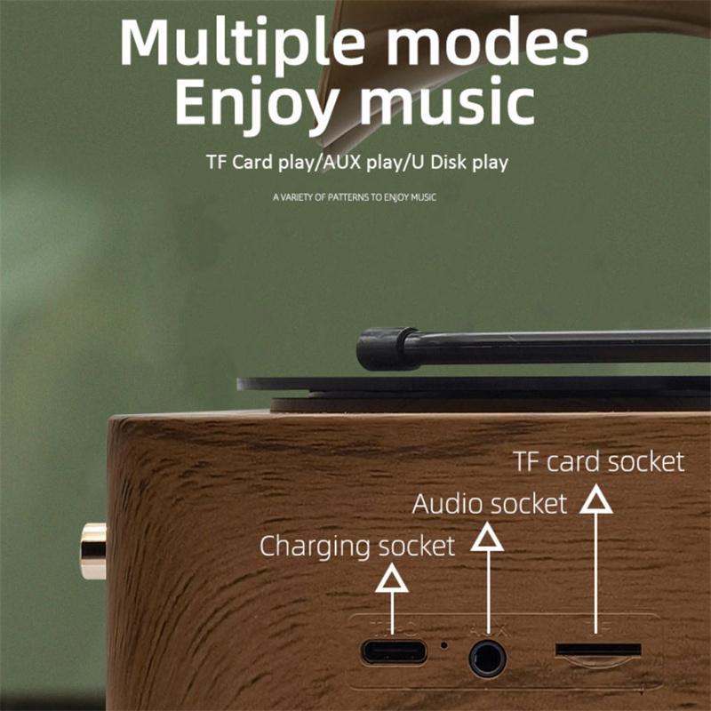 Mini radio Fm retro portabil Difuzor compatibil Bluetooth Player muzical Mp3 cu suport pentru microfon