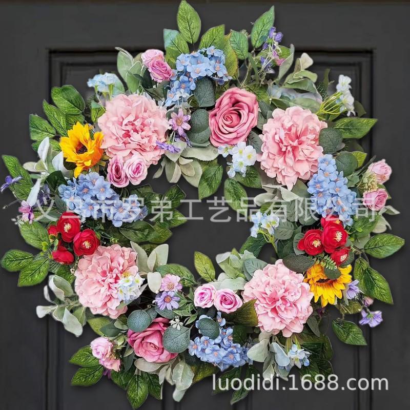 Artificial Flower Wreath Easter Valentines Day Hotel Restaurant Door Decorations