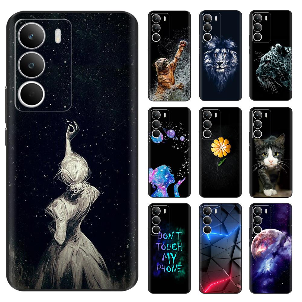For OPPO Realme C71 Case 6.67'' Soft TPU Black Silicone Cartoon Back Cover For Realme C71 C 71 RealmeC71 Cases Shockproof Fundas