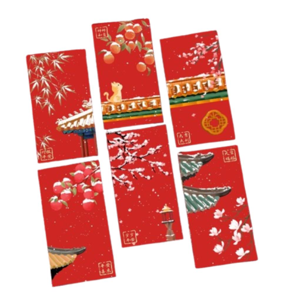 6pcs Hongbao Children Money Pocket Traditional Gifts Packing Bags  Celebration Party