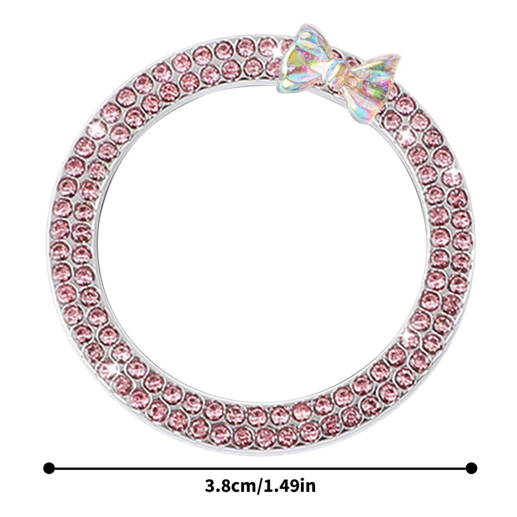 Rhinestone Car Engine Start Stop Decoration Ring, Car Push Start Button Ring, Push Start