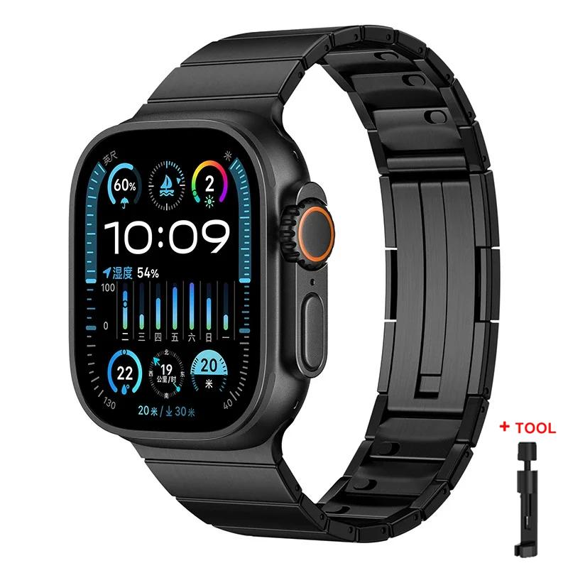 Stainless Steel Band For Apple Watch Ultra 2 49mm 10 46mm 9 8 7 SE 6 Man Strap for iWatch 45mm 41 42 44mm Metal Bracelet Correas