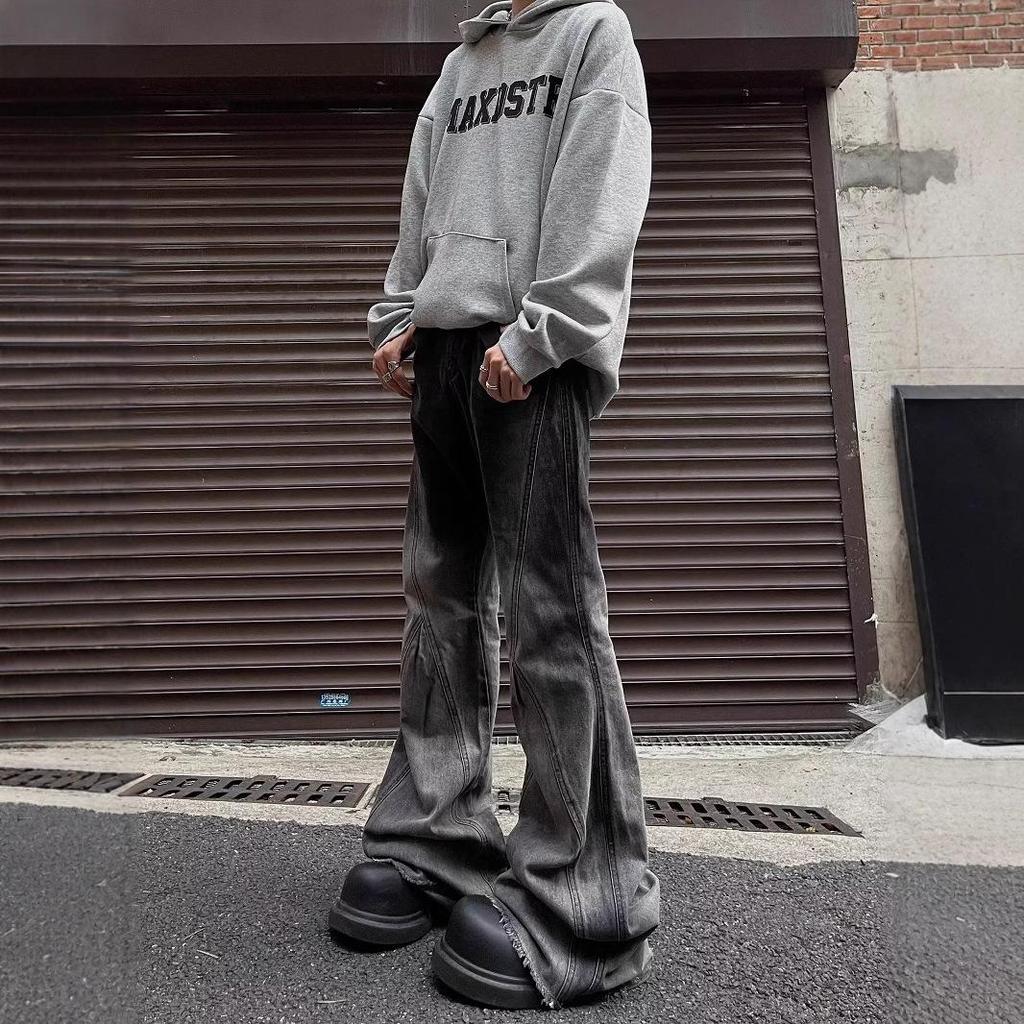 Pánské retro gradientní rozšířené džíny - Podzimní slim střih, široké nohavice