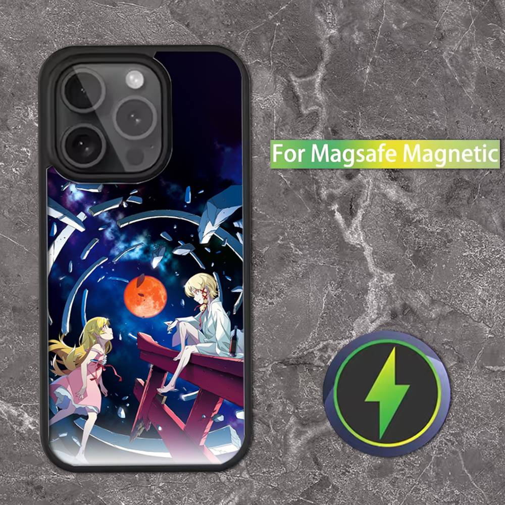 M-Monogatari Series Anime Phone Case For iPhone 16,15,14,13,12,11,Pro,Max,Plus,Mini,SE Magsafe Magnetic Wireless Charging